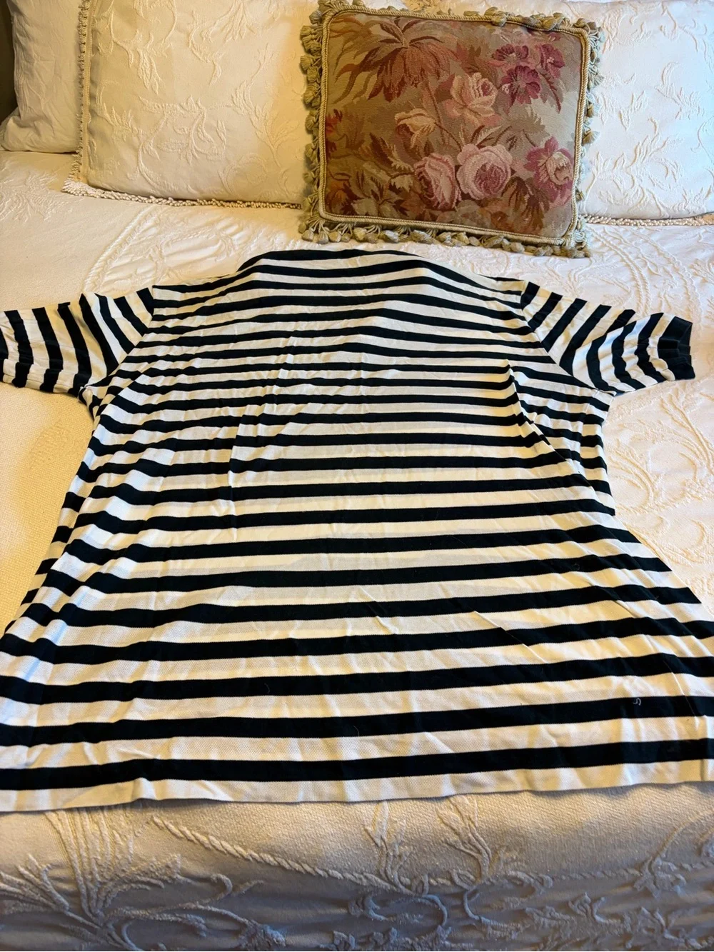 Men's Black & White Striped Polo Shirt XXLT New Ralph Lauren Classic Big & Tall